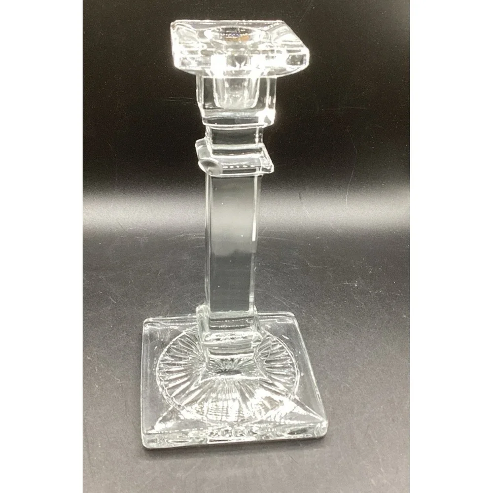 Vintage Candle Holder Toscany Lead Crystal Taper Square Base 8